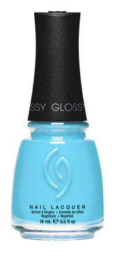 A Front View of CHINA GLAZE NAIL LACQUER, CHALK ME UP!  Bottle with black cap.